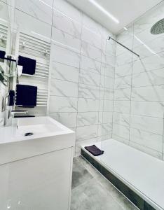 Koupelna v ubytování Hotel Lumi