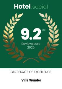 Certifikát, hodnocení, plakát nebo jiný dokument vystavený v ubytování Villa Wunder