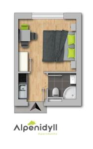 rysunek planu piętra apartamentu w obiekcie City Dream 2 by Alpenidyll Apartments w Schladming