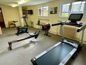 Fitness centrum a/nebo fitness zařízení v ubytování The Originals City, Hôtel Rey du Mont Sion, Saint-Julien-en-Genevois Sud