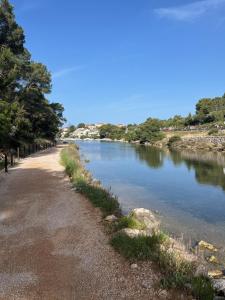 a view of a river with trees and a road at Villa Ella in Pirovac +60 photos