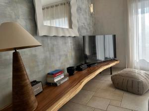 TV a/nebo společenská místnost v ubytování Clos des Oliviers