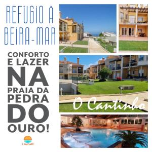 un collage de photos de maisons et d'un hôtel dans l'établissement O Cantinho na Pedra do Ouro, à Pataias