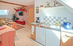 a kitchen with a sink and a counter top at Ferienwohnung Dabel in Dabel