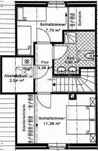 a black and white floor plan of a house at Neuhaus Deichperle in Krummhörn