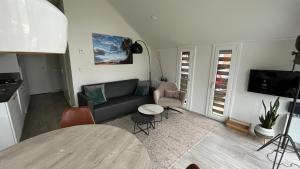 TV a/nebo společenská místnost v ubytování Ferienhaus tinydroom im Europarcs Bad Hoophuizen am Veluwemeer + 15 fotografií