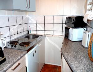 Kuchyň nebo kuchyňský kout v ubytování Ferienhaus Petersdorfer See