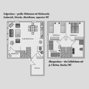 a floor plan of a building at Ferienhaus Nr 3 Sporthotel Oberhof in Oberhof