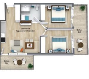 Půdorys ubytování Apartment Grünstein