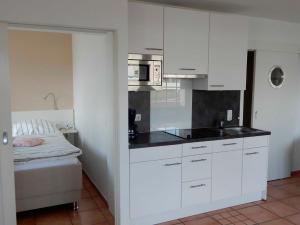 Kuchyň nebo kuchyňský kout v ubytování Appartement Fördeblick am Strand von Wassersleben App 631