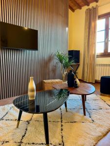 Televízia a/alebo spoločenská miestnosť v ubytovaní Agriturismo Casetta I