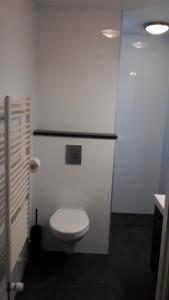 baño con aseo blanco en una habitación en Apartment Vredehof, en Sint Maartensbrug