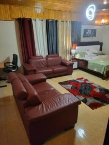 Et opholdsområde på Viamo Lodge Apartments