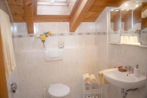 a bathroom with a toilet and a sink at Gänseblümchen -805- in Mittenwald