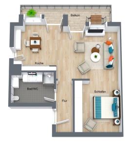 a floor plan of a condo at Gänseblümchen -805- in Mittenwald +2 photos