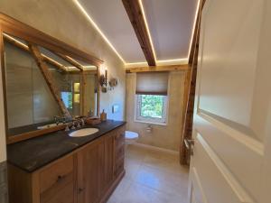 Ένα μπάνιο στο Ferienwohnung Kiebitz