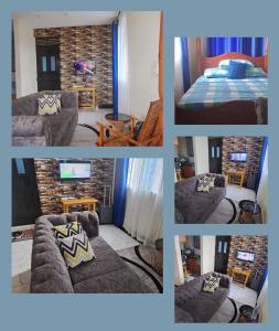 a collage of photos of a living room and a bedroom at Jonte Homes in Mombasa