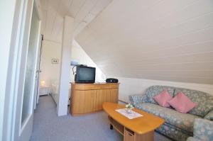 ein Wohnzimmer mit Sofa und Fernseher in der Unterkunft Müller 4 - a10797 in Dahme