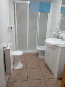 a bathroom with a toilet and a sink and a shower at Alojamiento Rural Villa Baja - Castril in Castril +12 photos