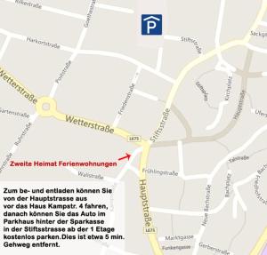 a map showing the approximate location of the intersection of ninth and walnut streets at Zweite Heimat Ferienwohnungen in Herdecke