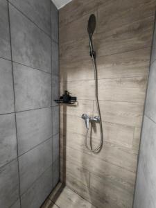 a shower with a shower head in a bathroom at apartmán Stella Tatranská Štrba in Tatranska Strba +37 photos