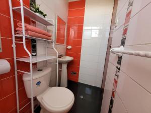 タクナにあるDepartamentos el Arcoのトイレと洗面台のある小さなバスルーム