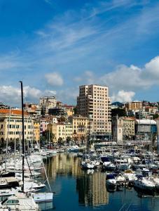 サヴォーナにあるCasa del portoの港にたくさんの船が停泊している
