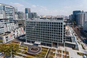 an aerial view of a large building in a city at base-CAOHEJING Serviced Apartment in Shanghai