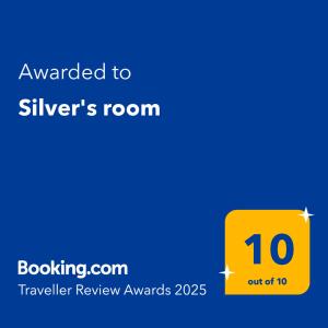 Certifikát, hodnocení, plakát nebo jiný dokument vystavený v ubytování Silver's room