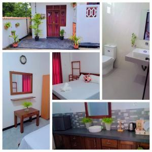 un collage de photos d'une chambre avec un lit et une salle de bains dans l'établissement Ocean View Villa Galle, à Galle 33 autres photos