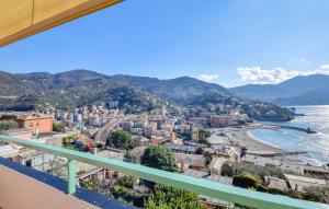 a view of a city from a balcony at Stunning Apartment In Recco With Wifi in Recco