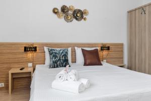 Ένα ή περισσότερα κρεβάτια σε δωμάτιο στο Apartment in RIN Otopeni