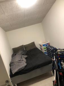 Postel nebo postele na pokoji v ubytování Tranevejs hytten