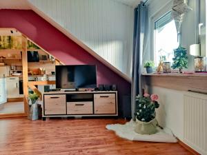 Kuchyň nebo kuchyňský kout v ubytování Ferienwohnung an der Bieke