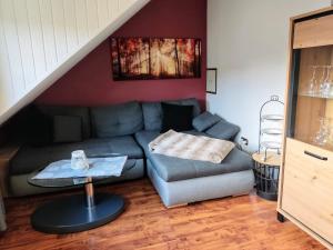 Posezení v ubytování Ferienwohnung an der Bieke