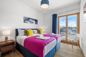 Letto o letti in una camera di Chalet Ibex, à côté de la piste de Veysonnaz