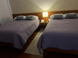 two beds sitting next to each other in a room at VIRREYES HOTEL in Potosí