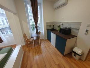 a kitchen with a sink and a counter top at BP Studio Apartments in Budapest