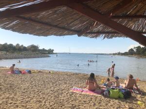 a group of people sitting on the beach at House Dalmatika Zaton in Zaton +5 photos