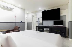 Pyeongtaek Gallery Hotel的电视和/或娱乐中心