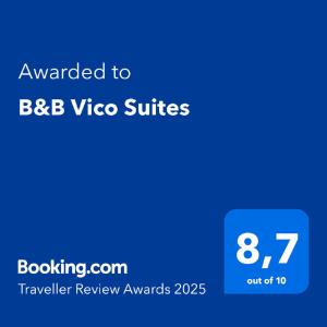 Certifikát, ocenenie alebo iný dokument vystavený v ubytovaní B&B Vico Suites