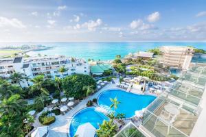 an aerial view of the resort and the ocean at Sonesta Maho Beach All Inclusive Resort Casino & Spa in Maho Reef
