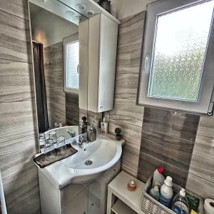 a bathroom with a sink and a mirror at Villa Borostyán in Tihany +113 photos