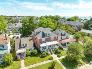 an aerial view of a residential neighborhood with houses at Southern Breezes Nor' Easter - close to the beach! in Cape Charles