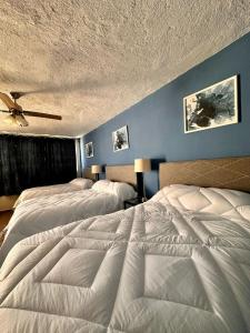a bedroom with two beds and a ceiling at Hotel Nikché Mérida in Mérida +21 photos