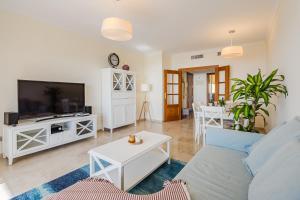 a living room with a couch and a tv at Hermitage Homes RPLA in Puerto de Santiago