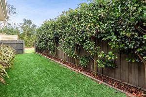 a fence with a hedge of trees on it at Latte's Nest in Point Lonsdale