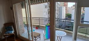 a balcony with a view of a city at Oasis en Belgrano in Buenos Aires