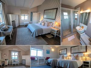 a collage of three pictures of a bedroom at Mariner Guesthouse & Villa in Simonʼs Town