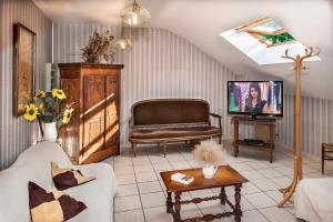 TV a/nebo společenská místnost v ubytování Logis Hotel Restaurant Family & Spa